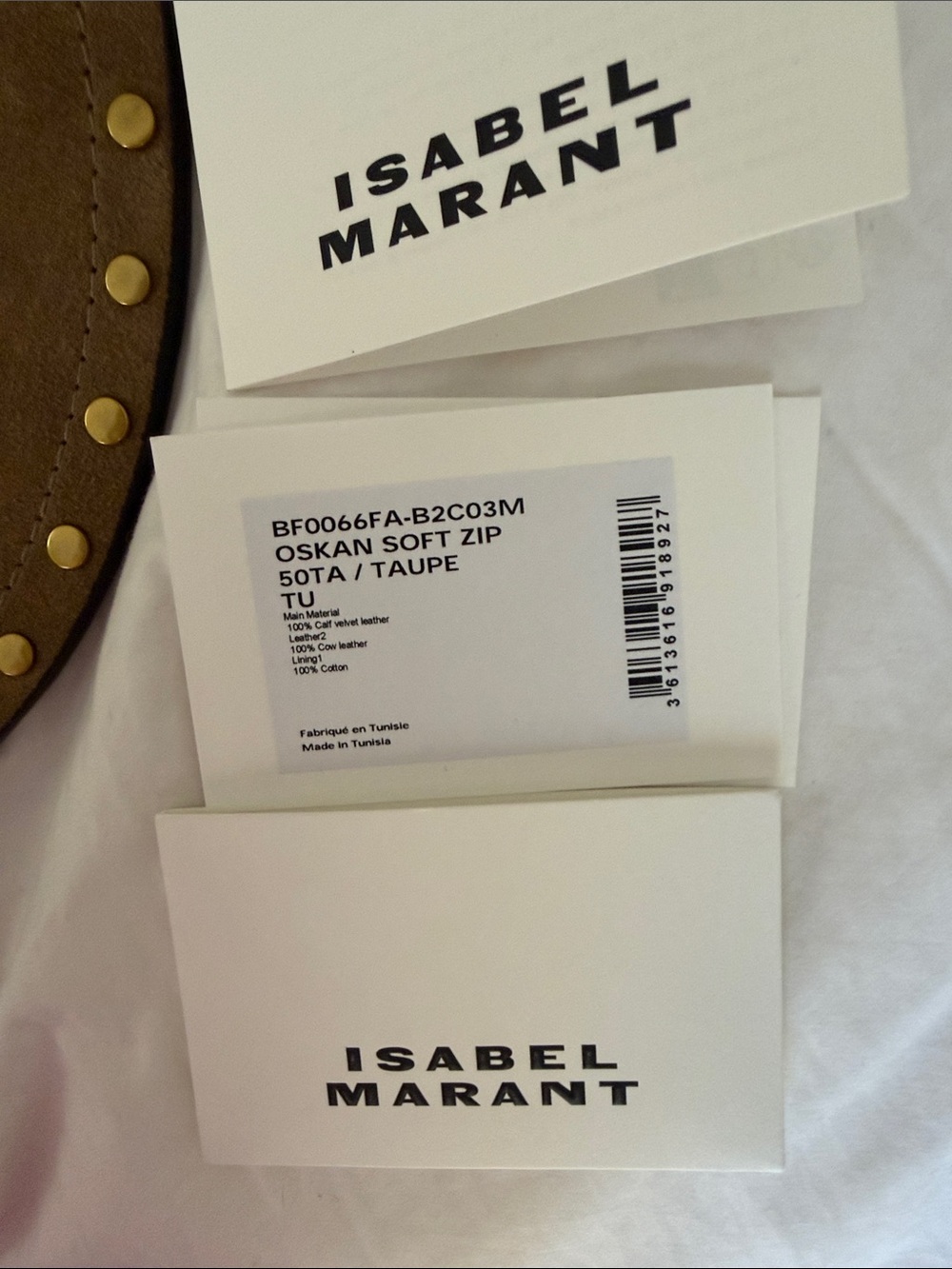 Isabel Marant Tan Suede Studded Saddle Shoulder Bag - Picture 5 of 8